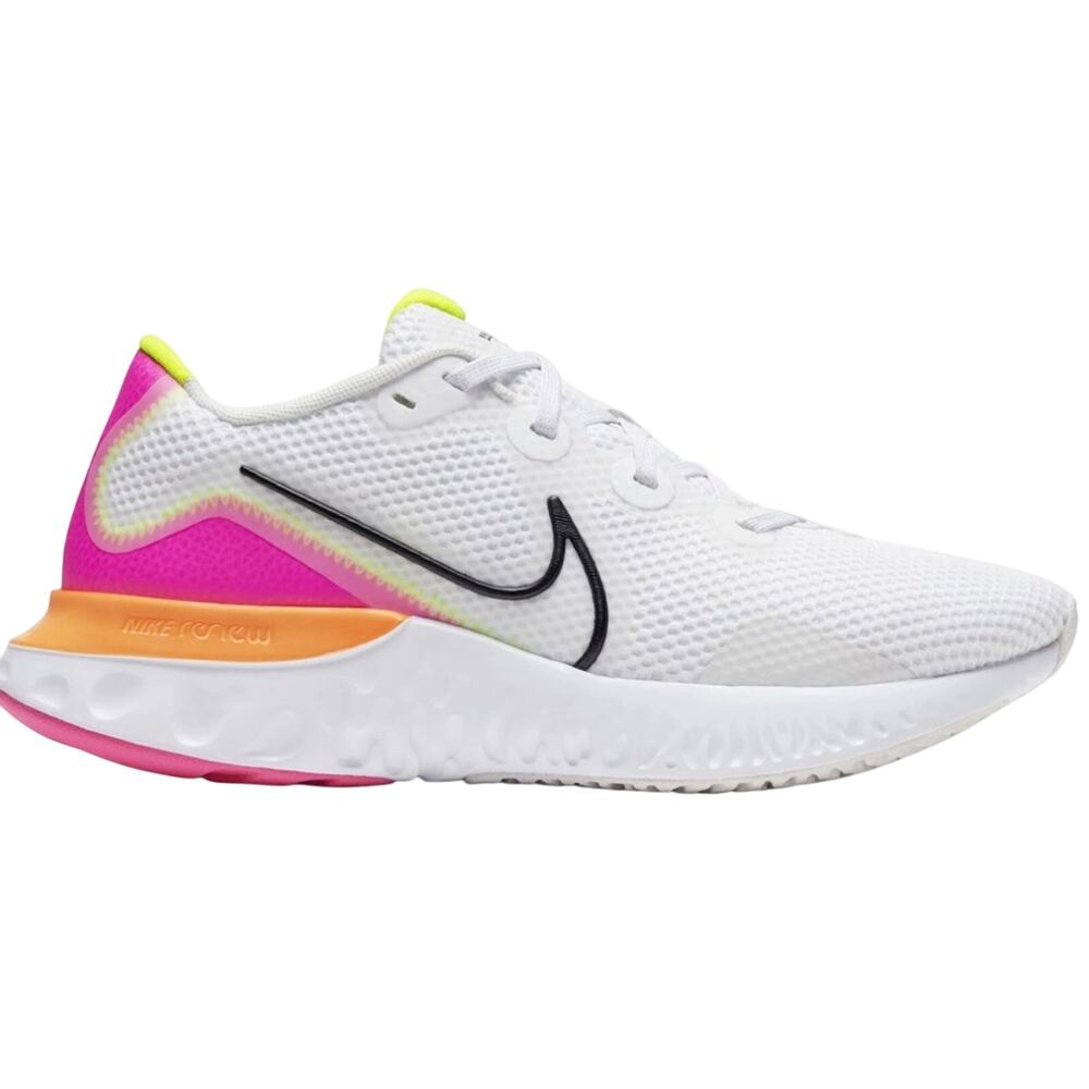 Nike Women's Renew Run Platinum Tint White Neon Size 10 Minor Wear Box Icluded